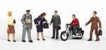 Bachmann 33101 Ho Scale City People W/mtrbik. Fixed Price $14.99.