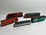 Lot Of 5 Locomotive Trains - Ho Scale Box Cars Diesel Untested Nice. Fixed Price $44.99.