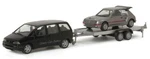 Ho 1:87 Herpa 23481 - Peugeot 806 Van W/trailer And 205 Auto. Fixed Price $19.95.