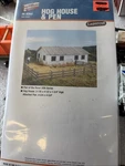 Scale, Walthers 933-3337 Hog House And Pen Lasercut Building Kit Nib. Fixed Price $25.99.