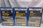 Three Ho Scale Walthers Building Kits 933-4022, 933-3161 & Nib BX-8. Fixed Price $75.00.