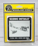 Woodland Scenics Details D-210 D210, Plow, Disc Horse & Man Kit, Scale. Fixed Price $8.95.