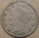 1886 Liberty Nickels 5C Nearly Vf As Pictured La. Fixed Price $375.00.