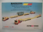 Kibri Ho Model Kit 10566:BAUMAN, Mb Lowboy W/ Transformer & Bridge Excavator. Fixed Price $129.00.