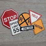 Road Signs Metal Wall Decor:stop:speed Limit 55:RR:ONE Way:caution:yield Garage. Fixed Price $71.99.