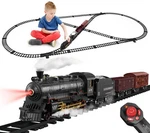 Steam Train Set Remote Control Locomotive Railroad Rc Toy Kids Boys Gift. Fixed Price $58.99.