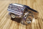 Pick Up Truck Ring Ford Chevy Dodge Muscle Vtg 4X4 Stainless Steel Size 8. Fixed Price $14.95.