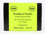 Ho Eel River Models Kit ERM-2403 Sp Southern Pacific 62' 10" Box Car #691820. Fixed Price $44.95.