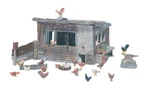 Woodland Scenics Ho Chicken Coop Kit Details D215. Fixed Price $25.98.