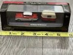 Malibu International Red & White Ford Taunus 17M With Caravan Trailer 1:87. Fixed Price $12.00.