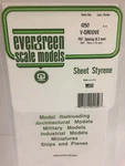 Evergreen Scale Models 6 X 12IN Styrene Siding Sheet, V-groove .040IN Thick 4250. Fixed Price $8.98.