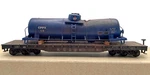 Ho Ahm 50' Heavy Duty Flat Car With Tank Load Kgb&w 38065 Weathered. Fixed Price $39.99.