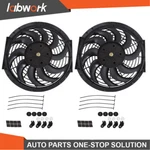 Labwork 2X 12 Inch Universal Electric Radiator Cooling Slim Fans Push Pull Mount. Fixed Price $27.25.