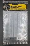 DT506 Woodland Scenics Railroad Roman White Letters Dry Transfer Decals. Fixed Price $6.99.