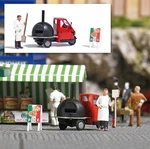 Busch 1/87 Ho Scale Piaggio Ape W/ Pizza Oven Figure Peel Sign -action Set. Fixed Price $34.65.