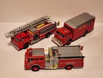 Lot Of 3 Athearn Ho Scale Ford Boston Fire Trucks, Rescue, Engine & Telesqurt. Fixed Price $169.99.