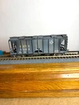 Bowser #55??? Erie Acf 70 Ton 2-BAY Cov. Hopper Car #21150 Weathered 1:87. Fixed Price $36.99.