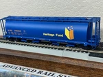 Alberta Heritage Fund Alnx Cylindrical Covered 4 Bay Hopper Car- Scale New. Fixed Price $65.95.