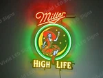 Vivid Led Miller Lite Beer High Life Girl Bar 24"X17" Neon Sign Lamp With Dimmer. Fixed Price $209.98.