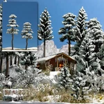 Busch 6155 Ho Scale Snow Covered Tree PKG(2) -- 5-1/8", 6-5/16" 130MM, 160MM. Fixed Price $28.99.