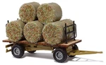 Busch 44930 Ho Scale Assembled Hay Trailer With Round Baled Load. Fixed Price $33.19.