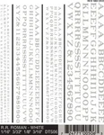 Woodland Scenics Railroad Roman White Letters Dry Transfer Decals DT506. Fixed Price $6.99.