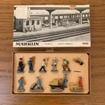 Vintage Marklin 0202 Ho Station Figures Set, Die Cast, Scarce, W/box Germany. Fixed Price $130.00.