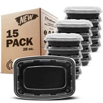 Freshware 15 Pack 1-COMPARTMENT Meal Prep Containers With Lids, 28 Oz Bpa Free. Fixed Price $17.00.