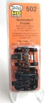 Kadee Ho Scale #502 Bettendorf Trucks Ready To Mount 33" Smooth Back Wheels Nip. Fixed Price $12.99.