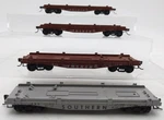 Penn Line Ho Scale Monon Flat Cars: #7563 #453#7569#7566 Ex. Fixed Price $124.99.