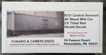Funaro F&c 6731 Central Vermont 40' Wood Milk Reefer Car Tilted Red Cv Herald. Fixed Price $44.95.