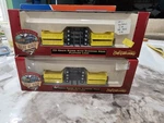 (2) New Ertl 4085 Ho Scale Kd Grain Boxes With Running Gear Flatcar Train Load. Fixed Price $9.09.
