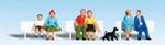 Woodland Scenics A1834 Ho Seated People Figures (set Of 6). Fixed Price $10.99.
