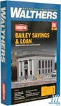 Walthers 933-3031 Bailey Savings & Loan Kit Ho Scale Train. Fixed Price $37.99.