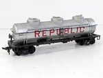 Hotco Republic 3 Dome Tank Car Rpox 8181HO Scale. Fixed Price $11.99.