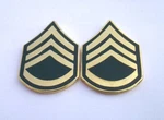 Pair (2) Army Rank E6 Ssgt (1" Green) Military Hat Pins 14427 Ho. Fixed Price $12.78.