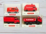 4 X Wiking Fire Department Vehicles, Ford Mercedes-benz Opel Blitz, Vw, Ho Scale. Fixed Price $49.95.