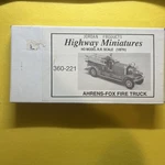 Highway Miniatures 360-221 Ho Ahrens-fox Fire Truck Kit New. Fixed Price $15.99.