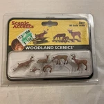 Ho Scale Woodland Scenics A1884 White Tail Deer Figures (6) Pcs. Fixed Price $14.00.