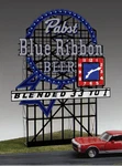 Miller Engineering Pabst Blue Ribbon Beer Animated Billboard Sign Ho/o-scale. Fixed Price $33.99.