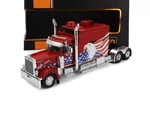 2002 Peterbilt 379 Tractor Truck 3-AXLE American Flag 1:43 Scale Diecast Model. Fixed Price $110.00.