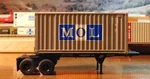 Athearn 20' Chassis & Mol Box Container Aplz Moau Ho Scale. Fixed Price $38.99.