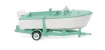 Wiking 009503 Ho Gauge 1/87 Motorboat On Trailer - Signal White/mint Green New. Fixed Price $17.45.
