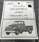 Williams Brothers 54110 1:87 1950 Chevrolet Pick Up Model Kit. Fixed Price $11.04.