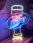 Miller Lite Beer Wine Cup Glass 24"X20" Neon Light Sign Lamp Bar Wall Decor. Fixed Price $186.85.