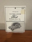 Williams Brothers 536 Ho 1935 Ford 4 Door Plastic Kit. Fixed Price $10.00.