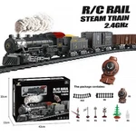 Remote Control Big Scale Steam Train Set With Sound & Light Freight Cars. Fixed Price $69.95.