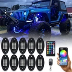For Jeep Wrangler Unlimited Rubicon Jl Jku 10 Pcs Led Rock Lights Rgb Neon Glow. Fixed Price $59.08.