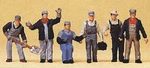 Ho Preiser # 10453 Six U.s. Railroad Transition Era Freight Train Crew Figures. Fixed Price $22.45.