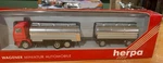 Wagener Herpa Ho 1/87 Scania Tractor & Double Chrome Fuel Milk Tanker Trailers. Fixed Price $24.99.